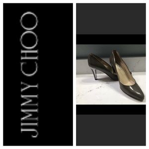 Jimmy Choo brown patent leather shoes